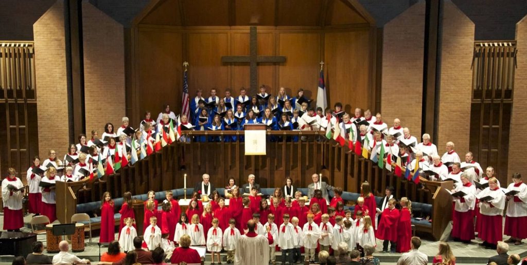 The Little Rock Second Presbyterian choir singing